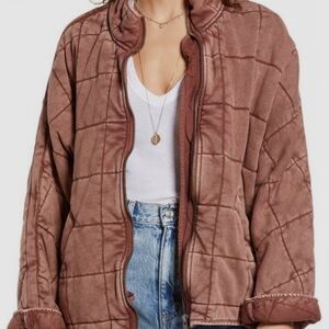 Free People dolman Quilted Jacket in Dusty Rose